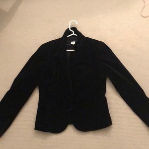JCrew Black Pinstripe Velvet Blazer